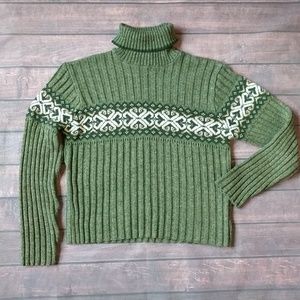 dressbarn | Green Cable Knit Sweater